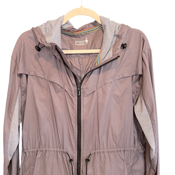 Smartwool Nylon Wool Accent Windbreaker Jacket Grey Women’s Medium Hiking Active - Picture 2 of 5